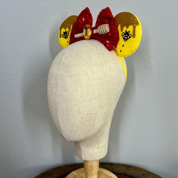 Winnie the Pooh Elastic Minnie Ears | Disney-Inspired Adjustable Ears Headband - Picture 3 of 5